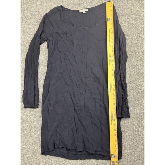 James Perse Dress Women's 1 Navy Blue Midi Pockets Long Sleeve Viscose - Picture 5 of 11